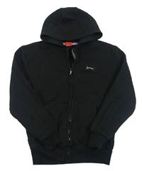 Čierna prepínaci mikina s logom a kapucňou Slazenger