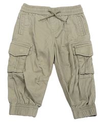 Béžovošedé cargo cuff plátěné kalhoty RIVER ISLAND