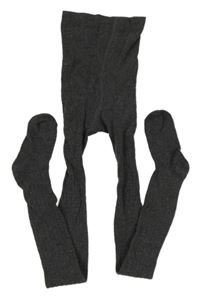 Tmavosivé melírované rebrované pančuchy