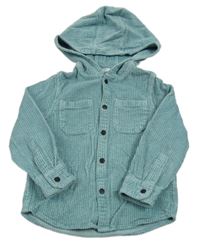 Modrozelená menšestrová košeľová bunda s kapucňou M&S