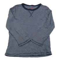 Tmavomodro-biele pruhované melírované tričko H&M