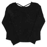 Čierne melírované trblietavé tričko H&M