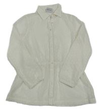 Smetanová vzorovaná šifonová propínací halenková tunika YIGGA