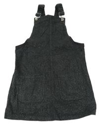 Tmavosivé trblietavé menšestrové šaty Denim Co.