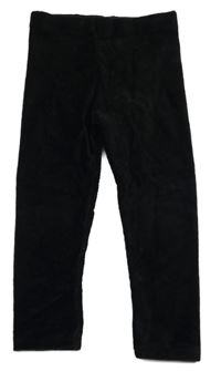 Čierne rebrované zamatové legíny George