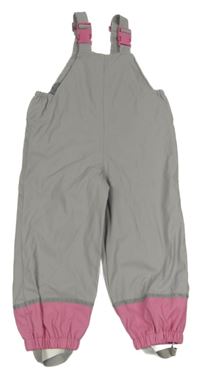 Šedo-růžové nepromokavé laclové podšité kalhoty X-MAIL