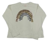 Smotanové tričko s duhou z flitrů F&F
