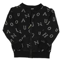 Čierna prepínaci mikina s písmenky