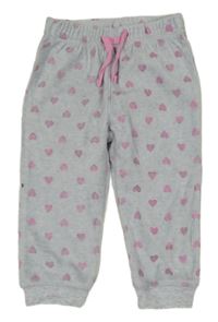 Světlešedé melírované fleecové kalhoty se srdíčky Ergee