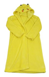 Žlutý plyšový župan s kapucí - Pikachu
