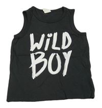 Černé tílko s nápisy H&M