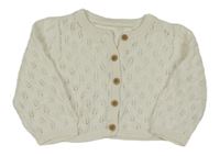 Biely ažurový prepínaci crop sveter George