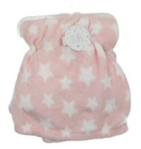 Nové - světlerůžová plyšová deka s bílými hvězdičkami Pure baby