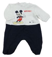 Bílo-tmavomodrý overal s Mickey Disney