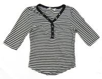 Čierno-biele pruhované crop tričko H&M