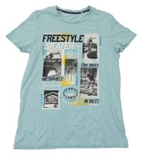 Mentolové tričko se skateboardisty C&A
