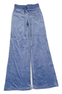 Modrofialové flare plyšové nohavice so Stitchem H&M