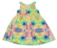 Farebné batikované bavlnené šaty Next