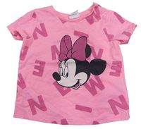 Neonově růžové tričko s Minnie Disney