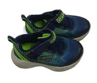 Tmavomodro-zelené ultralehké botasky s logom Skechers vel. 21