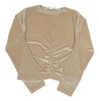 Béžové zamatové crop tričko Zara