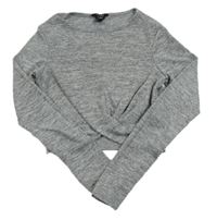 Sivé melírované úpletové crop tričko New Look