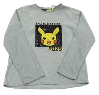 Sivá melírovaná fleecová mikina s Pikachu Primark