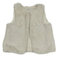 Biela kožušinová podšitá vesta H&M