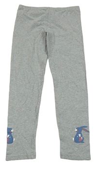 Sivé melírované legíny s králikmi TCM