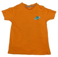 Oranžové tričko s planetou Jeff&Co