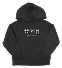 Antracitová mikina s mašľami a kapucňou Primark