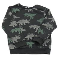 Antracitová mikina s dinosaury M&S
