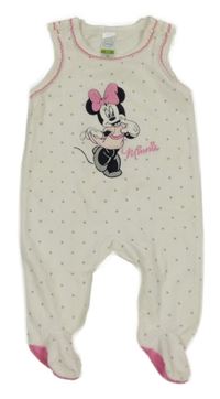 Smetanové puntíkaté sametové dupačky s Minnie C&A