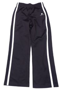 Švestkové sportovní funkční tepláky s pruhem Domyos