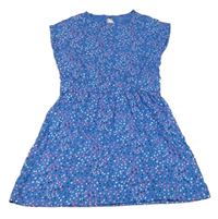 Modré bodkovaná é bavlnené šaty Manor