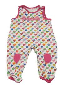 Bílo-barevné dupačky so srdiečkami Liegelind