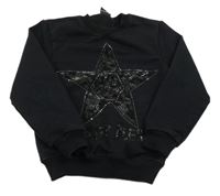 Čierna mikina s hvězdou z kamínků