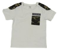 Biele tričko s army vreckom