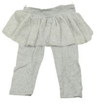 Svetlosivé melírované legíny s tylovou sukní so srdiečkami C&A