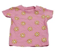 Růžové květované tričko Primark