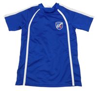 Safírové sportovní funkční tričko s nášivkou Crane