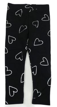 Čierne zateplené legíny so srdiečkami Primark