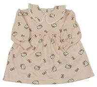 Svetloružové teplákové šaty s Hello Kitty a golierikom H&M