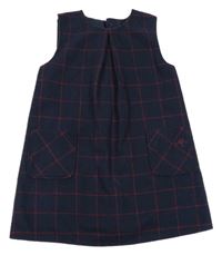 Tmavomodro-červené kockované šaty Mothercare