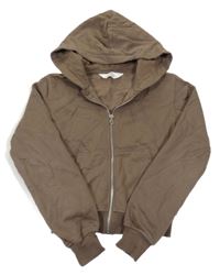 Tmavohnedá prepínaci mikina s kapucňou H&M