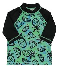 Zeleno-čierne UV tričko s ovociem H&M