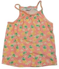 Neónově oranžový top s ananásmi Primark