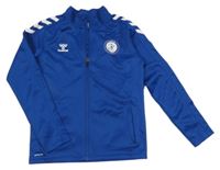 Modrá športová funkčná prepínaci mikina s nápismi HUMMEL