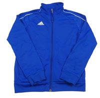 Modrá sportovní funkční propínací mikina s logem Adidas