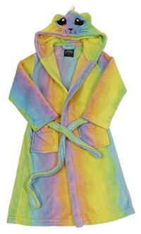 Barevný chlupatý župan s kapucí - jednorožec